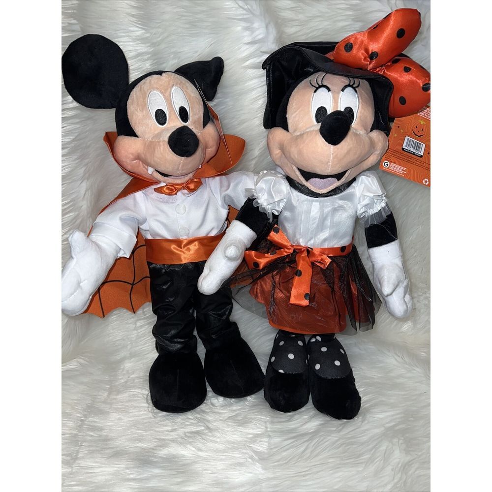 Disney's Mickey And Minnie Mouse Greeters Vampire and Witch Halloween New